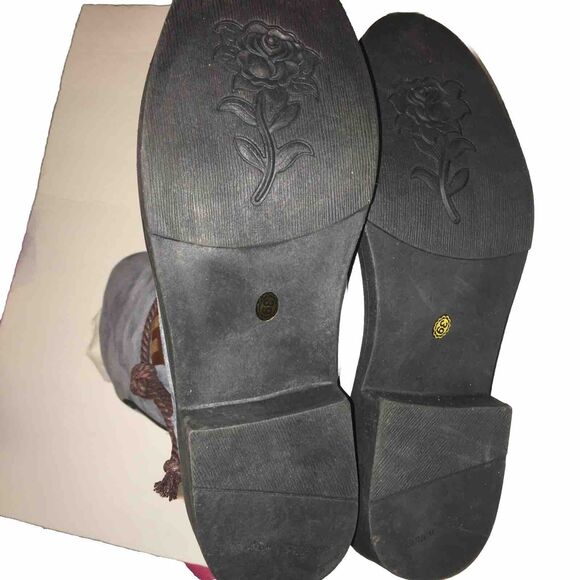 Ahongm Fashion Womens Lt Blue Faux Leather Cowgirl Boots Sz US 8.5 EU 39 Western - Picture 8 of 11